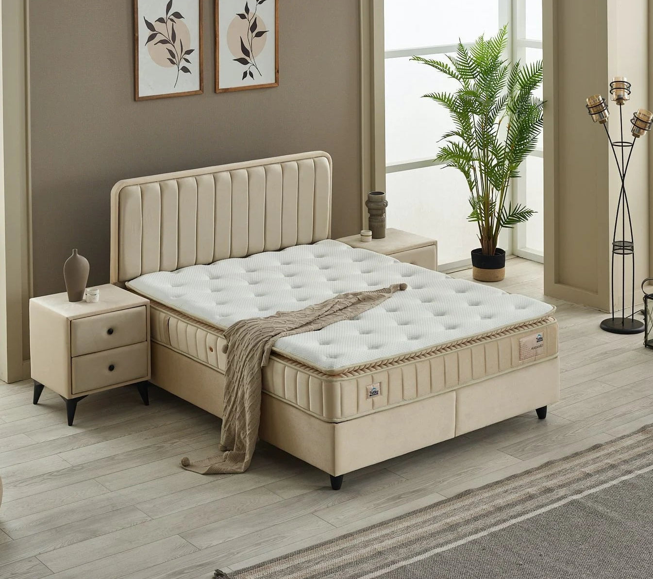 Lit coffre MARMARA 140/190 160/200 180/200 BEIGE