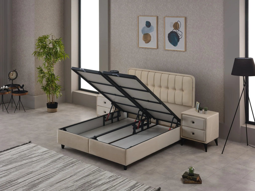 Lit coffre MARMARA 140/190 160/200 180/200 BEIGE