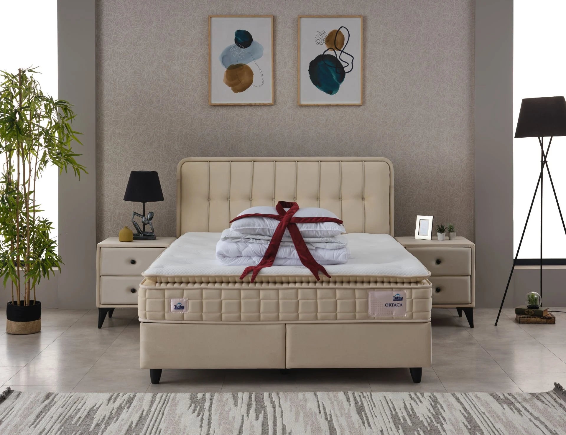 Lit coffre MARMARA 140/190 160/200 180/200 BEIGE